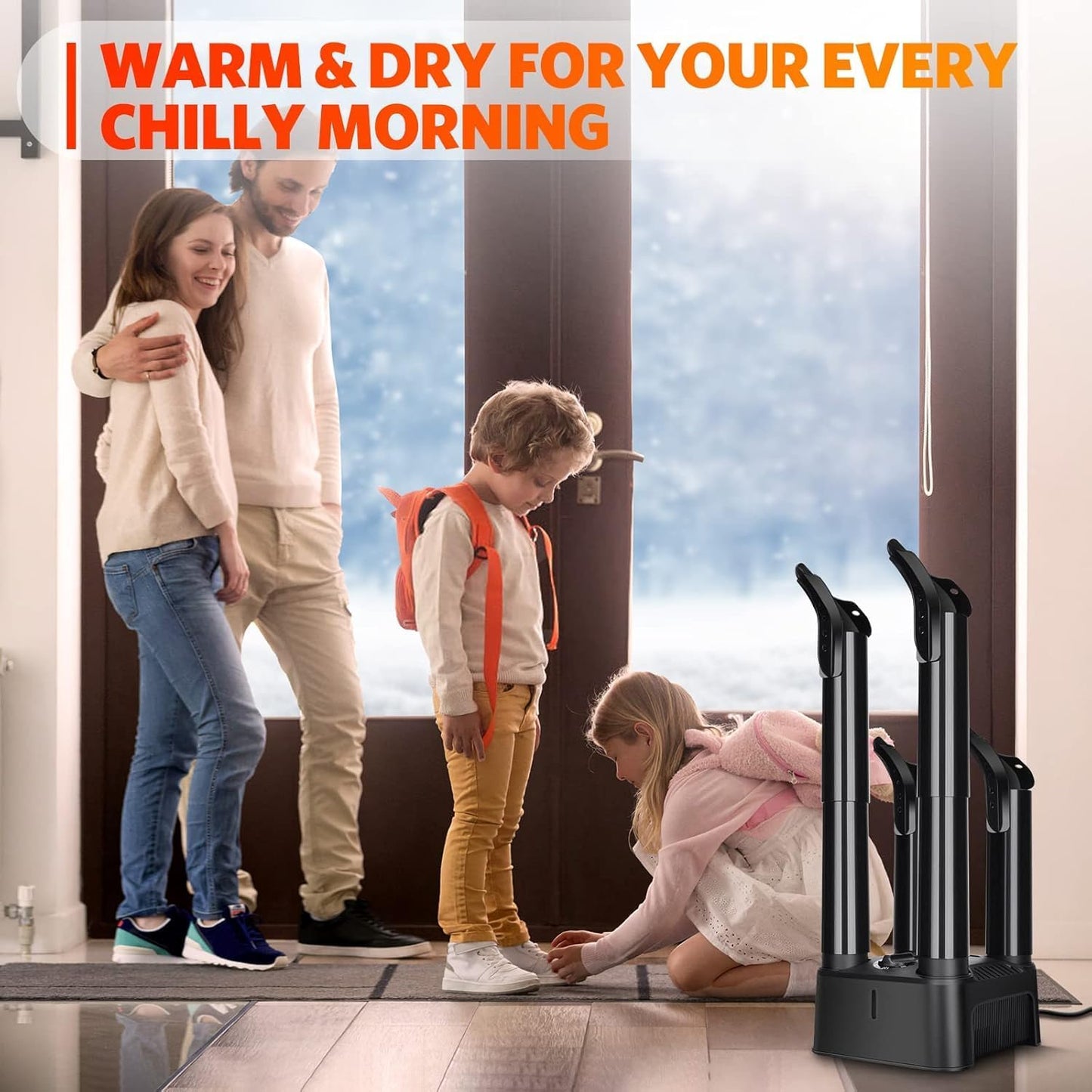 Boot Dryer, Silent Shoe Dryer & Warmer with Heat Blower, Timer, Detachable Racks, Quick Drying, Helps Reduce Odor, 2 Pairs Boot Warmer for Shoes, Gloves, Hats, Socks, and Ski Boots