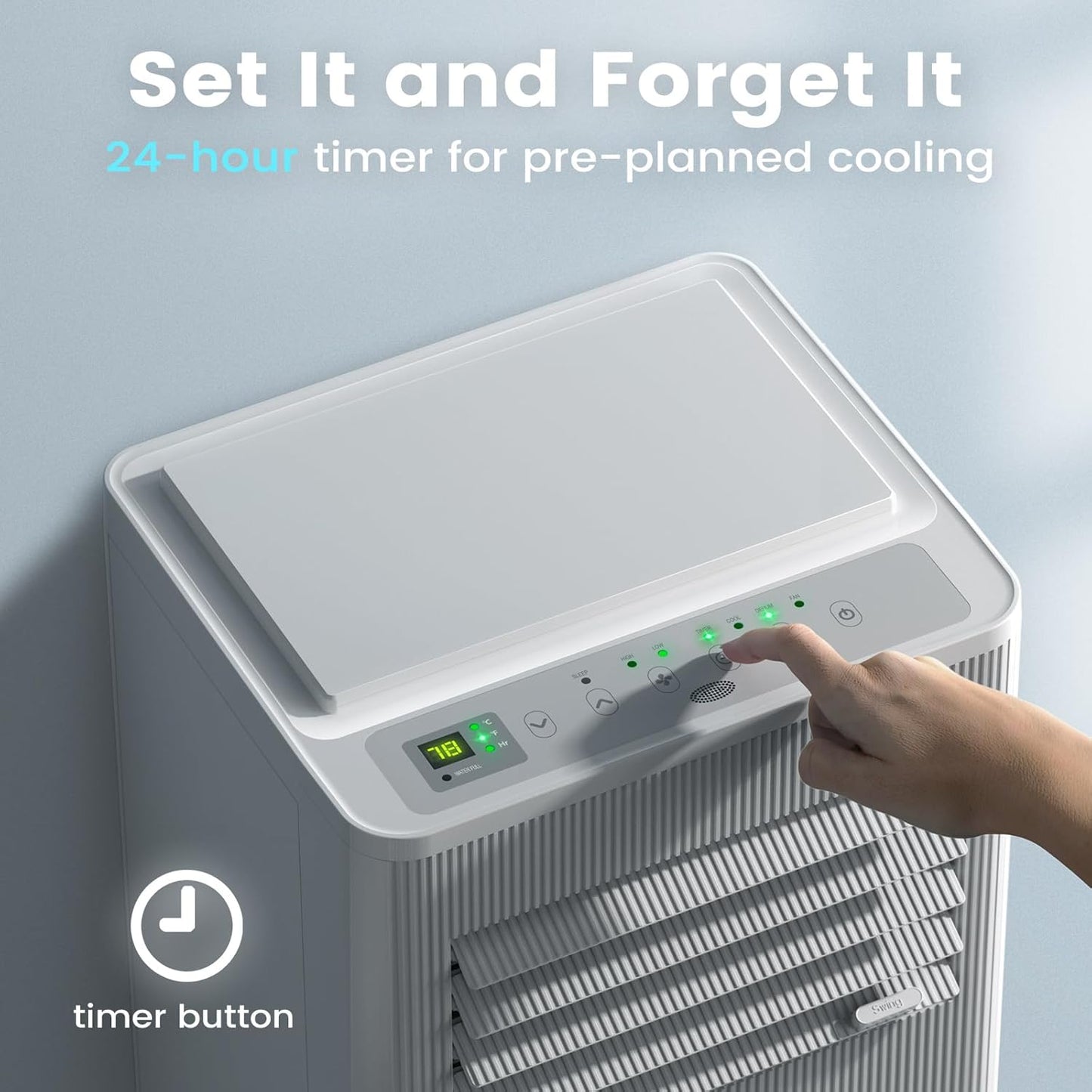 Portable Air Conditioner, 10000 BTU with Remote Control, 24H Timer, Window Kit, Dehumidifier for Room Up to 350 Sq.Ft