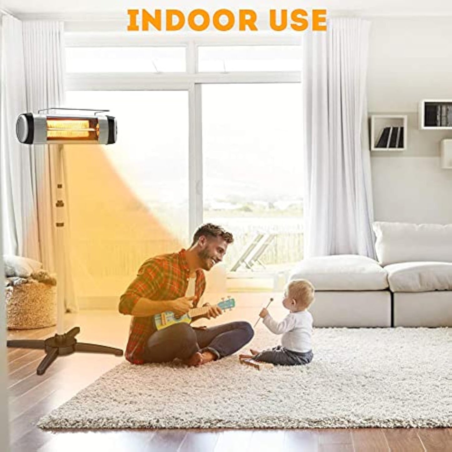 Ecotronic Patio Heater, Electric Infrared Heater with Remote Control,Tip-Over Protection and 24-hour timer for Indoor/Outdoor Balcony, Backyard, Garage Use, Free Standing or Wall Mounted, NX-1500R