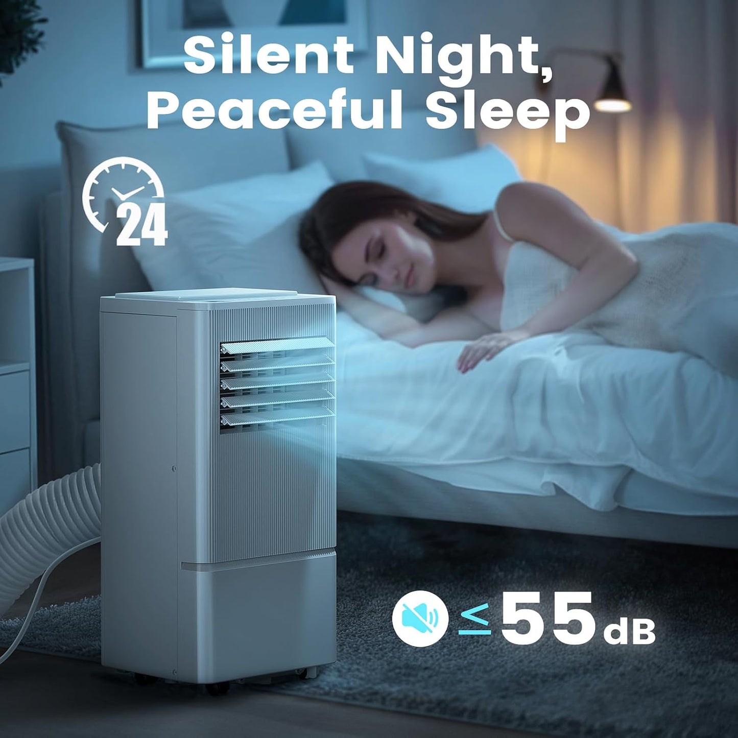 Portable Air Conditioner, 10000 BTU  with Remote Control, 24H Timer, Window Kit, Dehumidifier for Room Up to 350 Sq.Ft