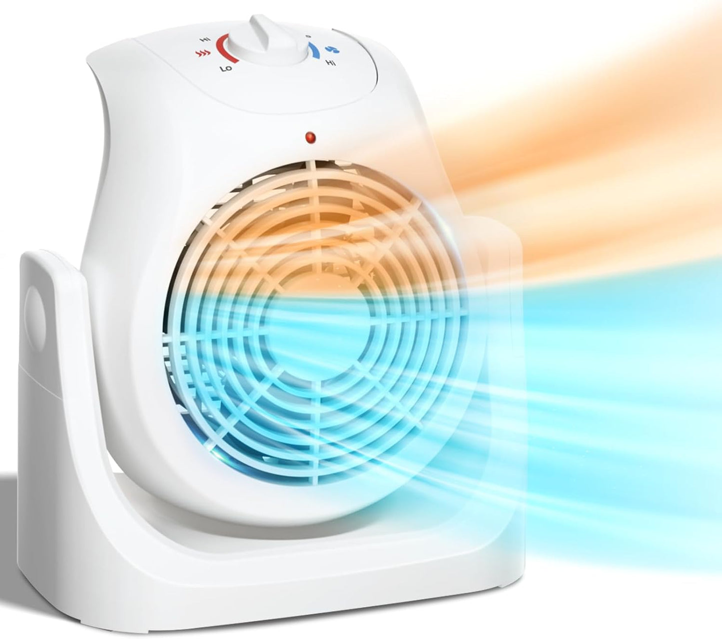 Ecotronic 1500W Ceramic Table fan Heater combo for Indoor Use, 3s Fast Heating, 3 Modes, Tip-over & Overheat Protection, Portable Carrying Handle Heater for Indoor use